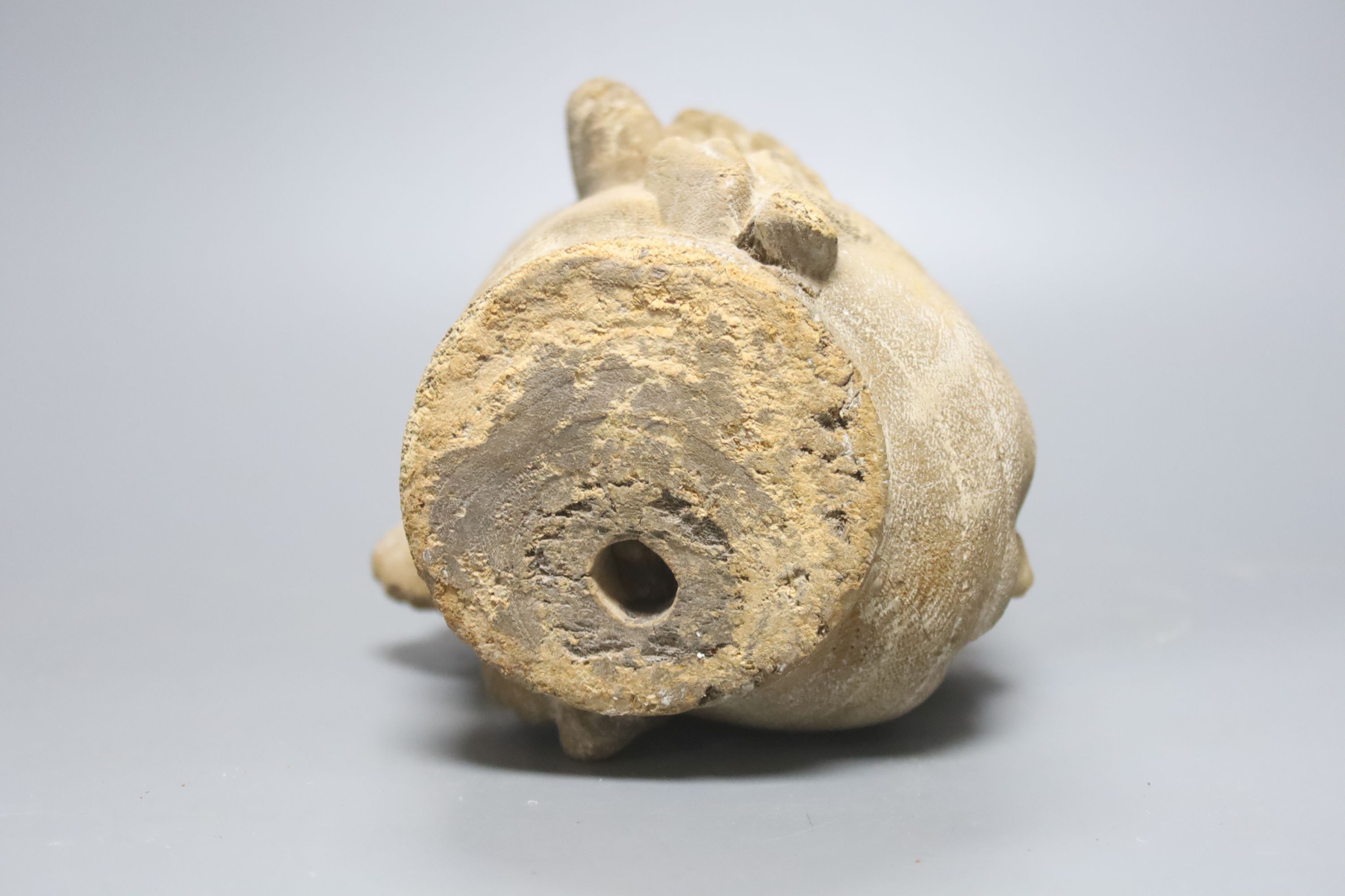 A Chinese carved wood head of Guanyin 24cm